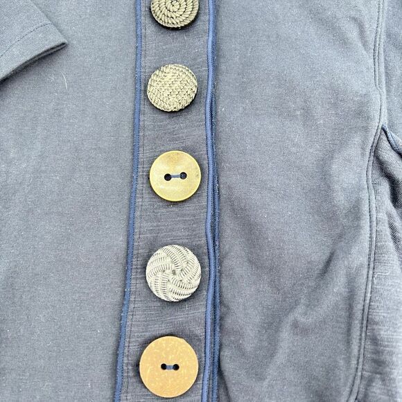 Soft Surroundings Sullivan Jacket Blue Decorative Buttons Size Small - Picture 2 of 4